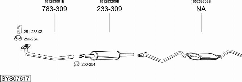 Bosal SYS07617 - Система випуску ОГ autocars.com.ua