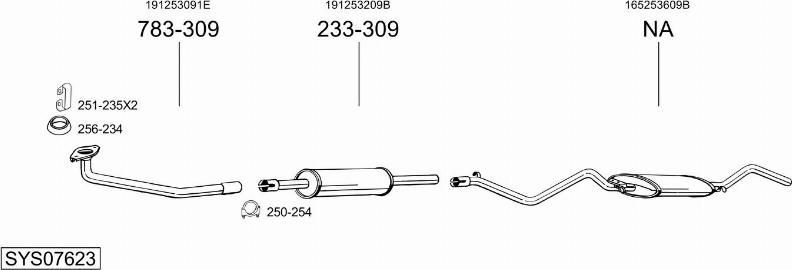 Bosal SYS07623 - Система випуску ОГ autocars.com.ua