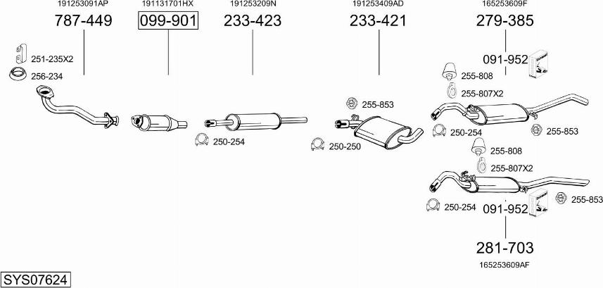 Bosal SYS07624 - Система випуску ОГ autocars.com.ua