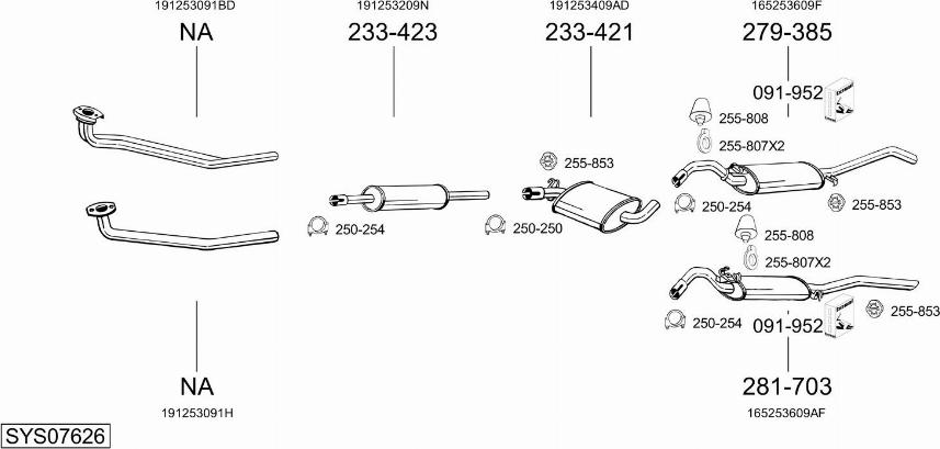 Bosal SYS07626 - Система випуску ОГ autocars.com.ua