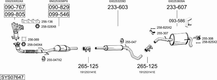 Bosal SYS07647 - Система випуску ОГ autocars.com.ua