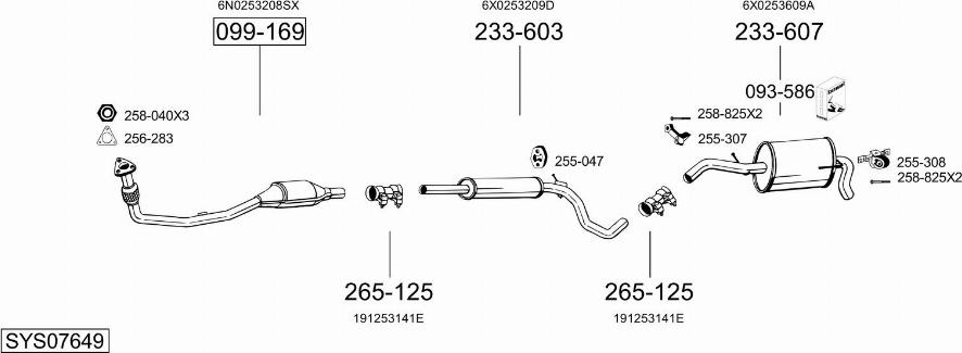 Bosal SYS07649 - Система випуску ОГ autocars.com.ua