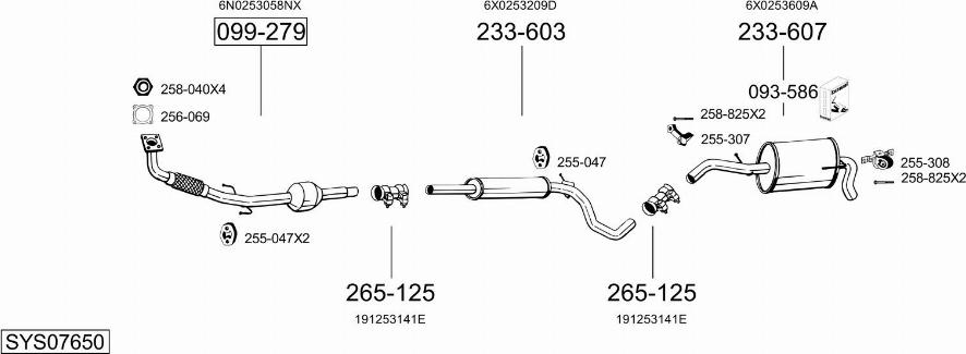 Bosal SYS07650 - Система випуску ОГ autocars.com.ua