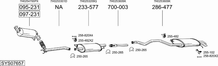 Bosal SYS07657 - Система випуску ОГ autocars.com.ua