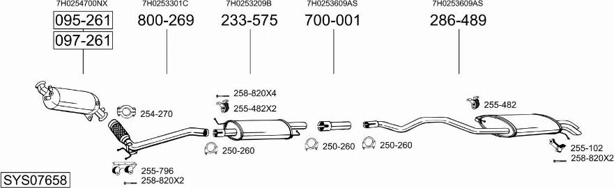 Bosal SYS07658 - Система випуску ОГ autocars.com.ua