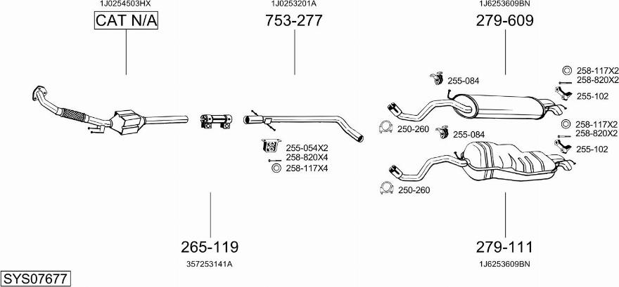 Bosal SYS07677 - Система выпуска ОГ autodnr.net