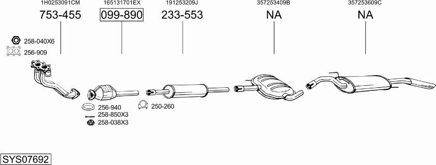 Bosal SYS07692 - Система випуску ОГ autocars.com.ua