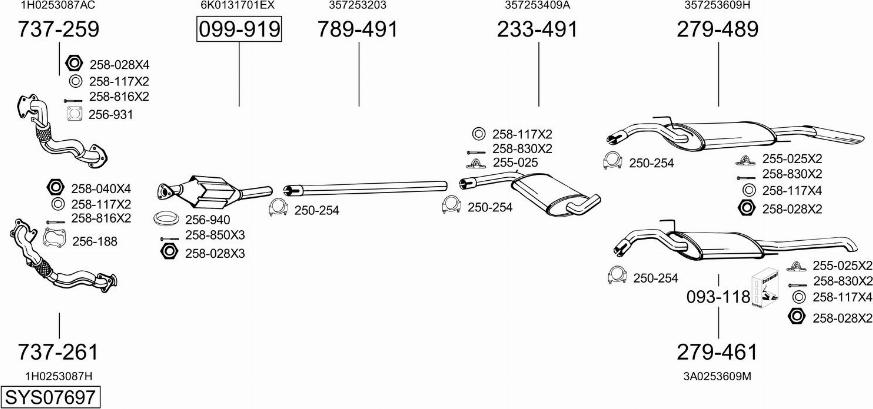 Bosal SYS07697 - Система випуску ОГ autocars.com.ua