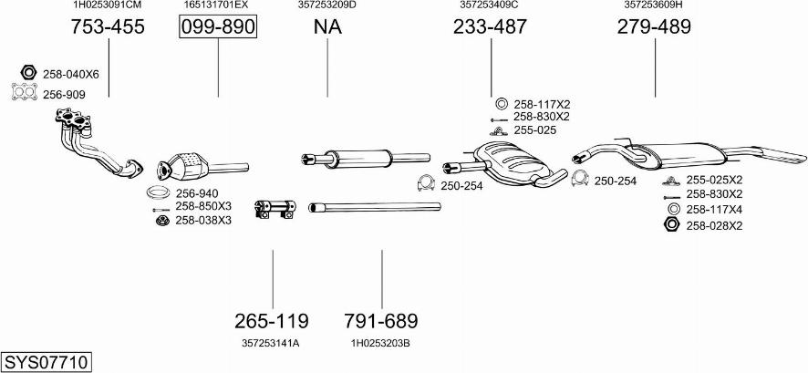 Bosal SYS07710 - Система випуску ОГ autocars.com.ua