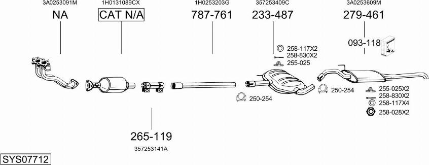 Bosal SYS07712 - Система випуску ОГ autocars.com.ua