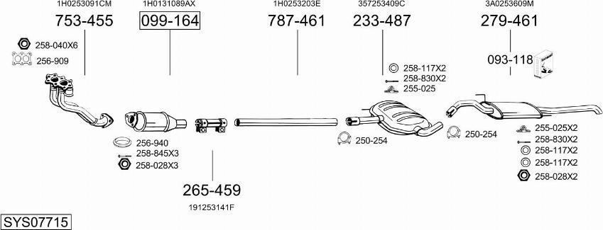 Bosal SYS07715 - Система випуску ОГ autocars.com.ua