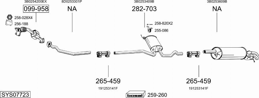 Bosal SYS07723 - Система випуску ОГ autocars.com.ua