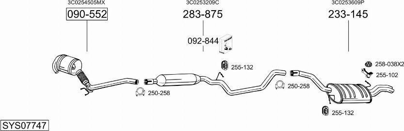 Bosal SYS07747 - Система випуску ОГ autocars.com.ua