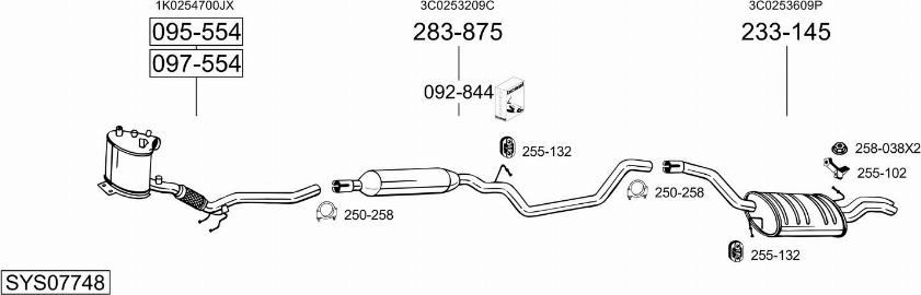 Bosal SYS07748 - Система випуску ОГ autocars.com.ua