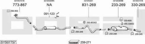 Bosal SYS07757 - Система випуску ОГ autocars.com.ua