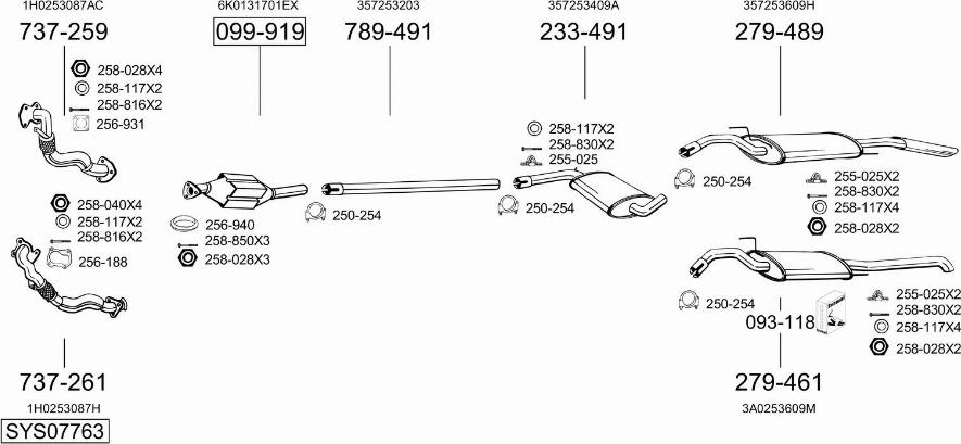 Bosal SYS07763 - Система випуску ОГ autocars.com.ua