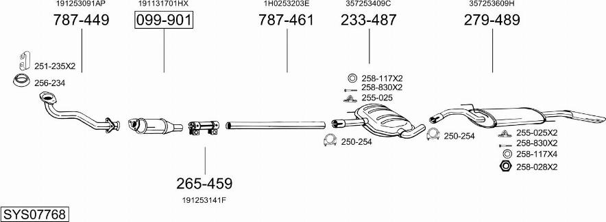 Bosal SYS07768 - Система випуску ОГ autocars.com.ua