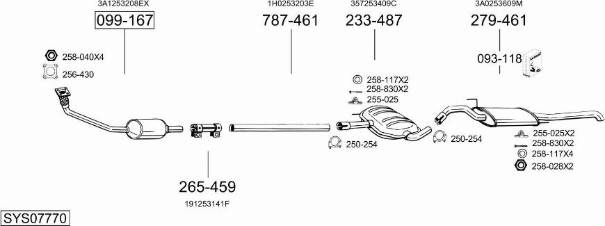 Bosal SYS07770 - Система випуску ОГ autocars.com.ua