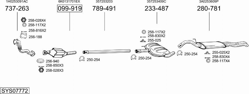 Bosal SYS07772 - Система випуску ОГ autocars.com.ua