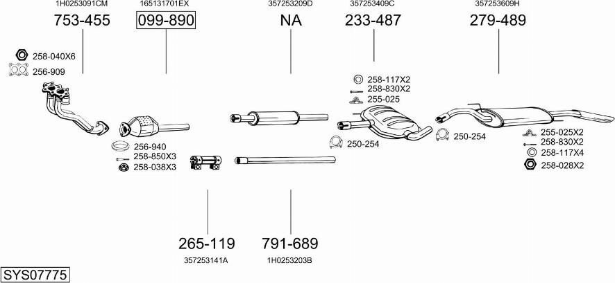Bosal SYS07775 - Система випуску ОГ autocars.com.ua