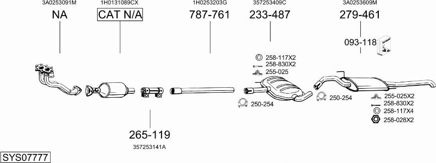 Bosal SYS07777 - Система випуску ОГ autocars.com.ua