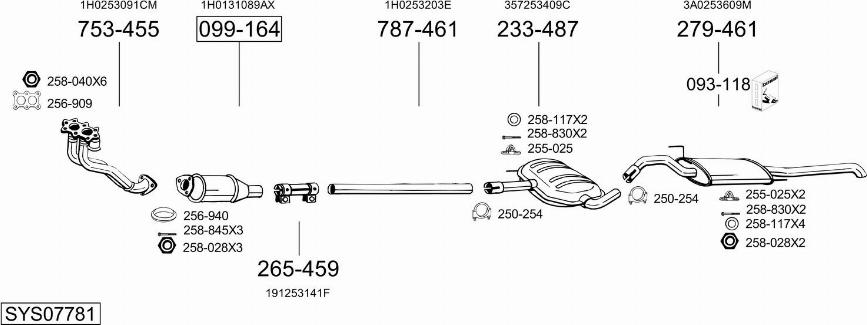 Bosal SYS07781 - Система випуску ОГ autocars.com.ua