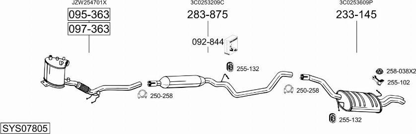 Bosal SYS07805 - Система випуску ОГ autocars.com.ua