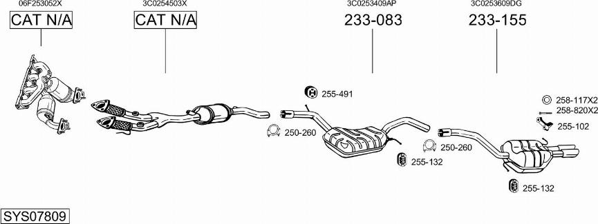 Bosal SYS07809 - Система випуску ОГ autocars.com.ua
