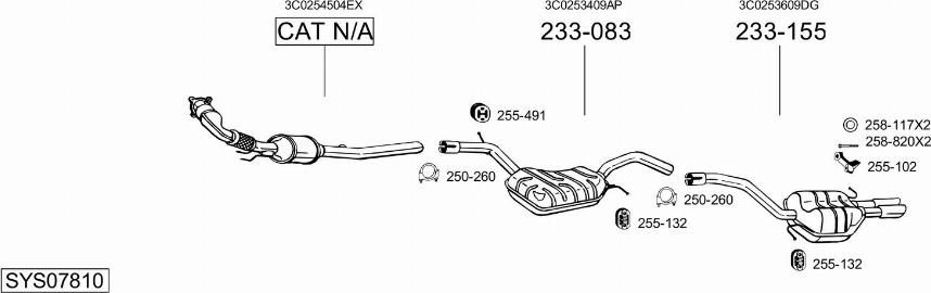 Bosal SYS07810 - Система випуску ОГ autocars.com.ua