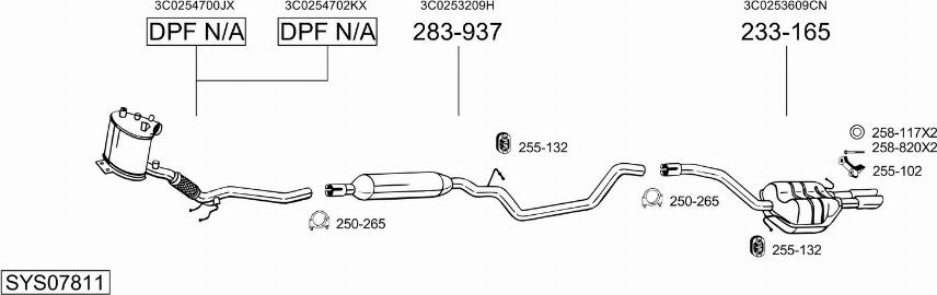 Bosal SYS07811 - Система випуску ОГ autocars.com.ua