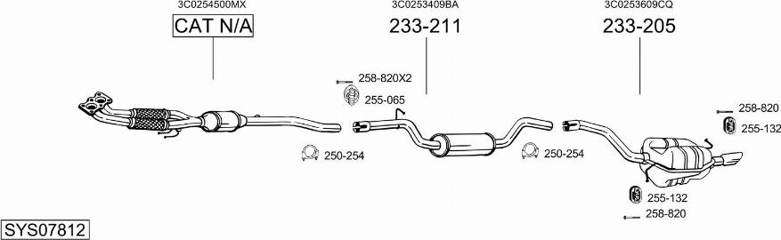 Bosal SYS07812 - Система випуску ОГ autocars.com.ua