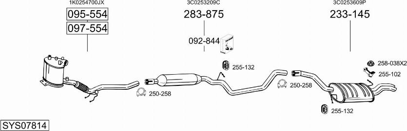 Bosal SYS07814 - Система випуску ОГ autocars.com.ua