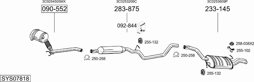Bosal SYS07818 - Система випуску ОГ autocars.com.ua