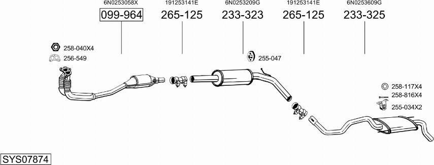 Bosal SYS07874 - Система випуску ОГ autocars.com.ua