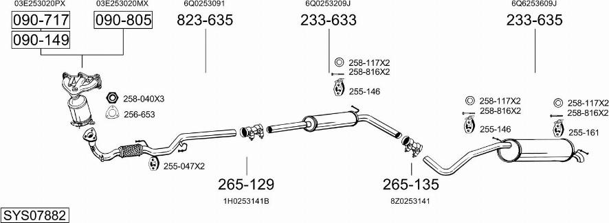 Bosal SYS07882 - Система выпуска ОГ avtokuzovplus.com.ua