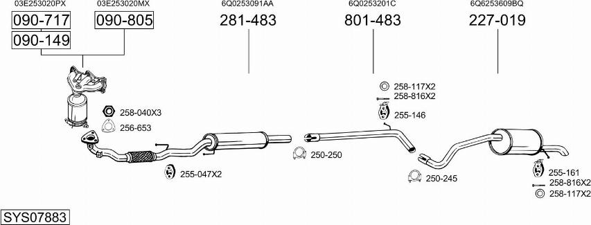 Bosal SYS07883 - Система выпуска ОГ avtokuzovplus.com.ua