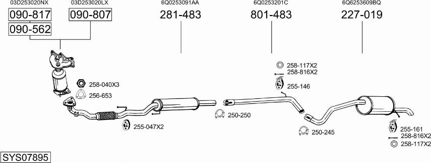 Bosal SYS07895 - Система випуску ОГ autocars.com.ua