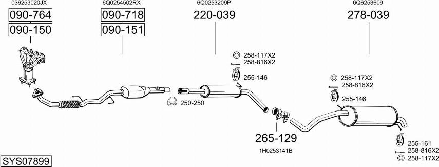 Bosal SYS07899 - Система выпуска ОГ avtokuzovplus.com.ua