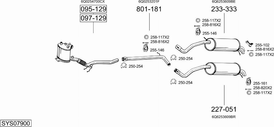 Bosal SYS07900 - Система випуску ОГ autocars.com.ua