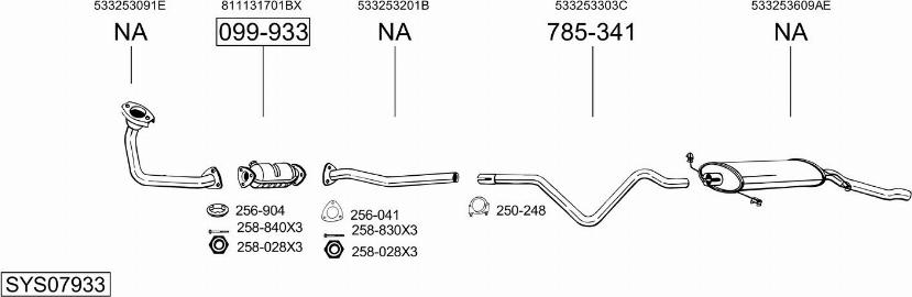 Bosal SYS07933 - Система випуску ОГ autocars.com.ua