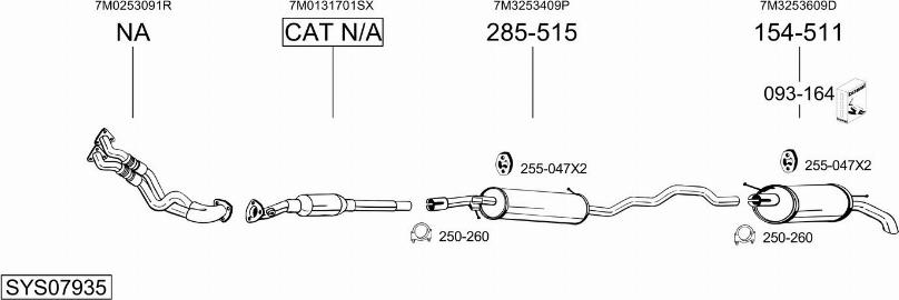 Bosal SYS07935 - Система випуску ОГ autocars.com.ua