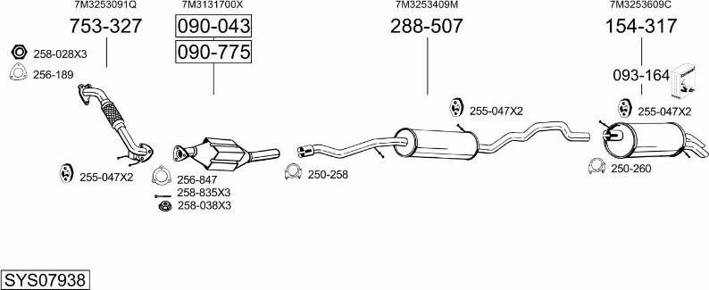 Bosal SYS07938 - Система випуску ОГ autocars.com.ua