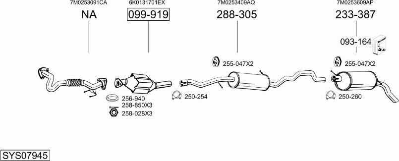 Bosal SYS07945 - Система випуску ОГ autocars.com.ua