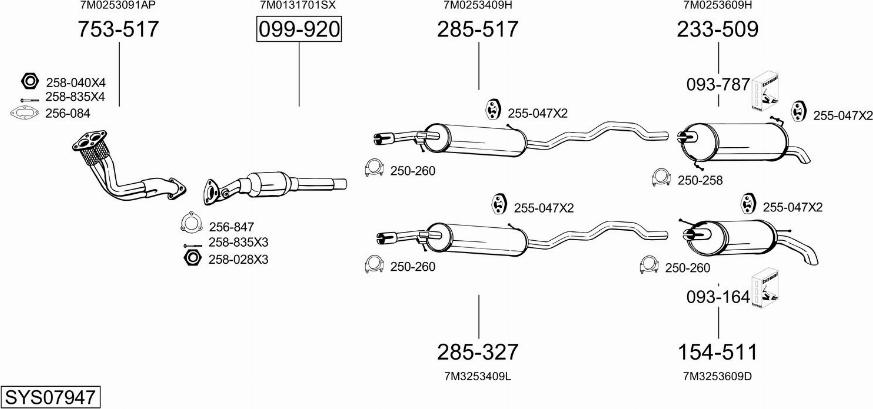 Bosal SYS07947 - Система випуску ОГ autocars.com.ua