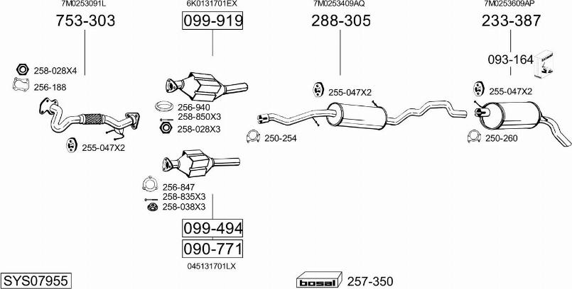 Bosal SYS07955 - Система випуску ОГ autocars.com.ua