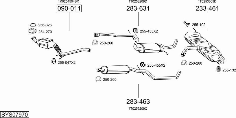 Bosal SYS07970 - Система випуску ОГ autocars.com.ua