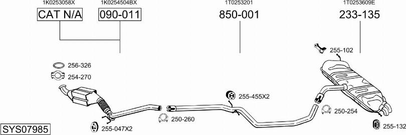 Bosal SYS07985 - Система випуску ОГ autocars.com.ua