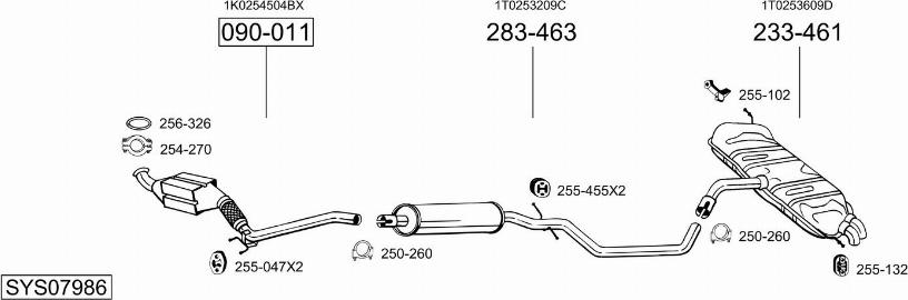 Bosal SYS07986 - Система випуску ОГ autocars.com.ua