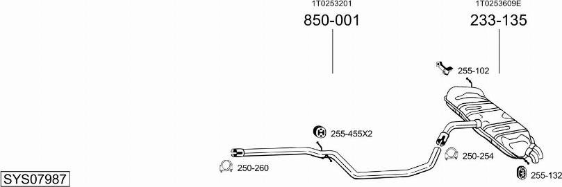 Bosal SYS07987 - Система випуску ОГ autocars.com.ua