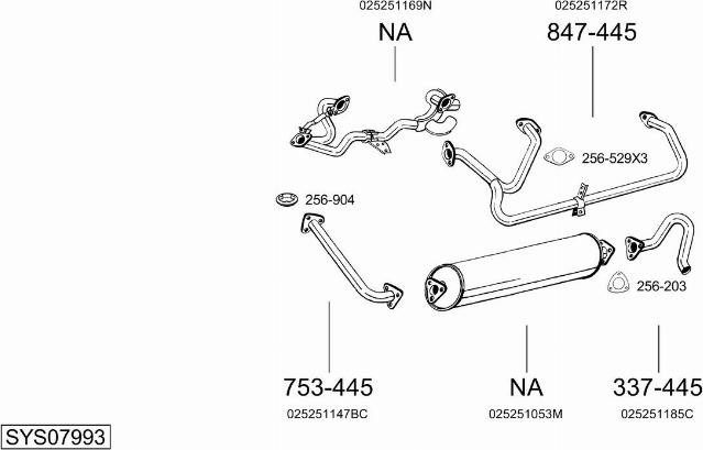 Bosal SYS07993 - Система випуску ОГ autocars.com.ua